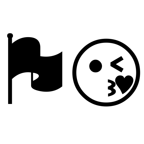 🏴😘 Emoji Domain black and white Symbola rendering